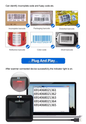 Een miljoen pixels Desktop Barcode Scanner High Speed Handsfree 2D Barcode Reader DP8550