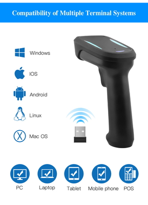 USB-kabel Handheld 2D barcode scanner Bedraad 640x480 resolutie Anti-drop
