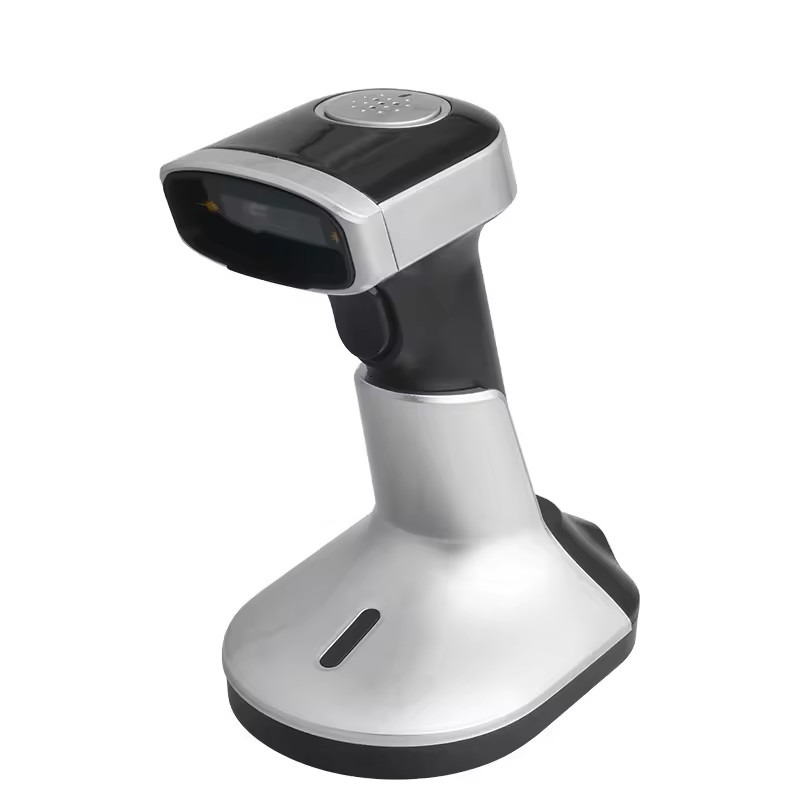 Handheld barcode scanner 1D Qr code met oplaadstandaard USB draadloze Bluetooth barcode reader