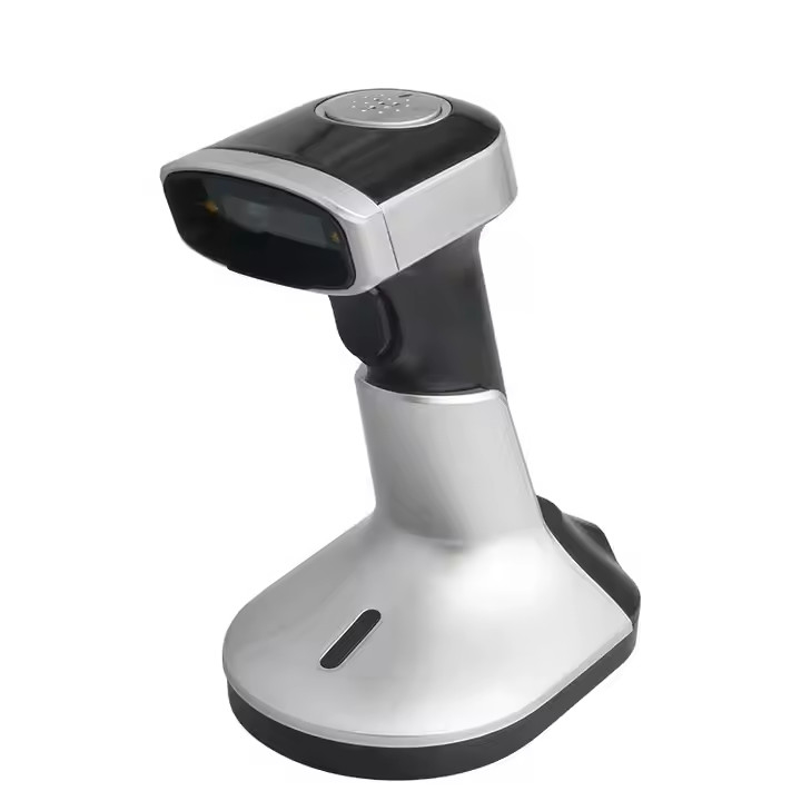 Draadloze Bluetooth barcode scanner voor mobiele apparaten 2D QR code reader met oplaadstation