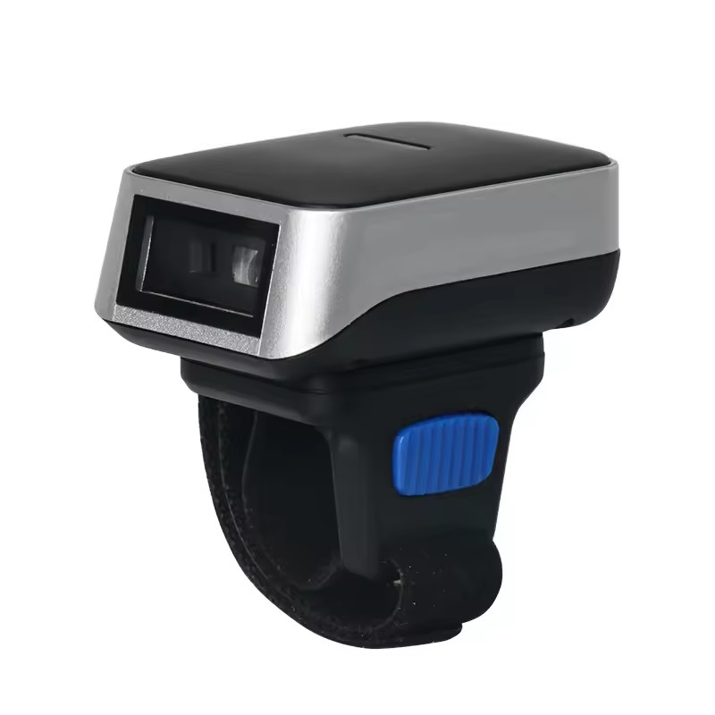 Mini 1D 2D CMOS draadloze barcode scanner draagbare Bluetooth ring vinger QR code scanner