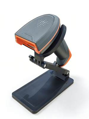 Nieuwe QR-draadloze handheld barcode scanner met standaard voor supermarkt
